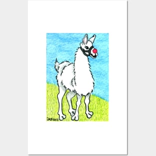 2013 Holiday ATC 6 - Llama Rudolph Posters and Art